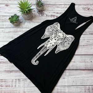 Bear Dance Black Crochet Elephant Tank